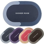 Aiteng Bathroom Rugs Super Absorbent Quick Dry Non Slip, Washable Bathroom Floor Mats Shower Rug for in Front of Bathtub Shower Room, Dark Blue